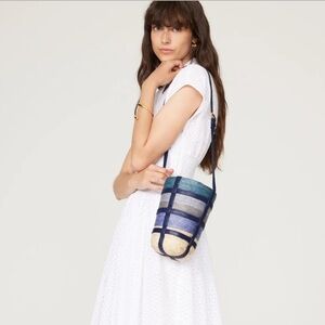 ALTUZURRA, Stylish Blue and Beige Women's Crossbody Bag